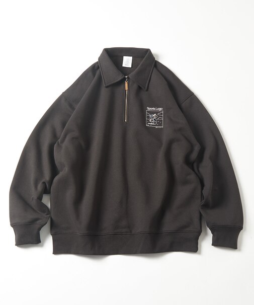 tombonia コラボ SPORTS ロゴ ハーフジップ スウェット