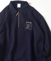 tombonia コラボ SPORTS ロゴ ハーフジップ スウェット