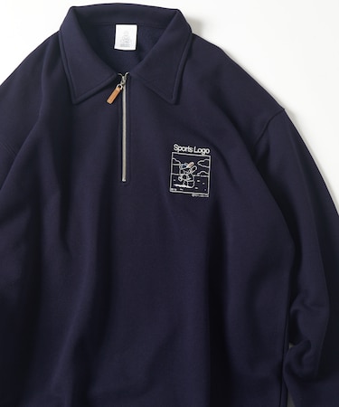 tombonia コラボ SPORTS ロゴ ハーフジップ スウェット