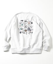 tombonia コラボ ムック＆ミッケ キャンパスライフ バックプリント クルーネック スウェット