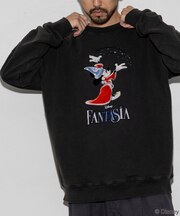 DISNEY/ディズニー/『ファンタジア』/魔法/ミッキーマウス/フロッキープリント クルーネックスウェット リラックスフィット