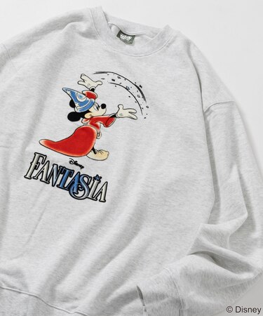 DISNEY/ディズニー/『ファンタジア』/魔法/ミッキーマウス/フロッキープリント クルーネックスウェット リラックスフィット