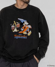 DISNEY/ディズニー/『ファンタジア』/ブルーム/ミッキーマウス/フロッキープリント クルーネックスウェット リラックスフィット