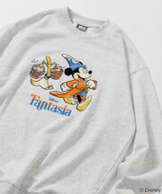DISNEY/ディズニー/『ファンタジア』/ブルーム/ミッキーマウス/フロッキープリント クルーネックスウェット リラックスフィット
