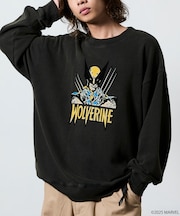 MARVEL/マーベル/ウルヴァリン/クルーネックスウェット 静電フロッキー加工