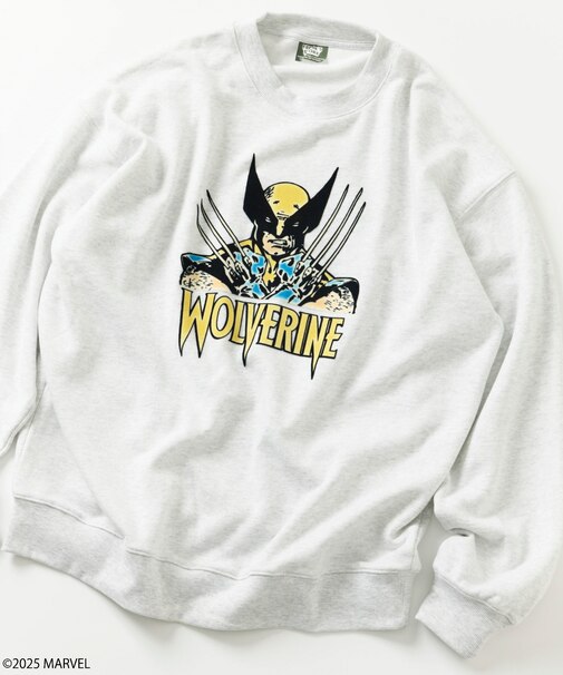 MARVEL/マーベル/ウルヴァリン/クルーネックスウェット 静電フロッキー加工