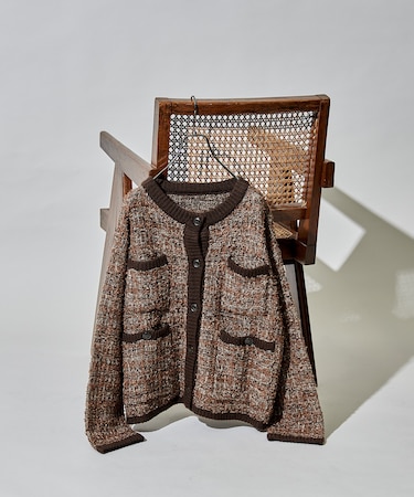 ツイーディー ニットジャケット