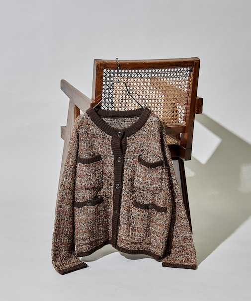 ツイーディー ニットジャケット