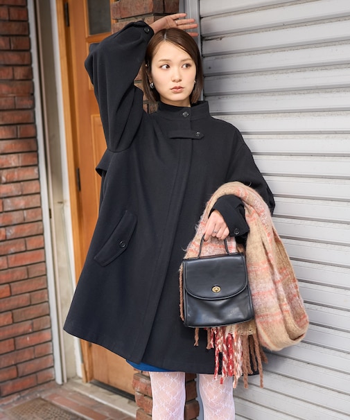 ウーリー ミニフレアコート