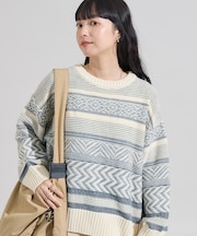 裏 ジャガードニットプルオーバー