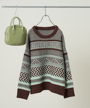 裏 ジャガードニットプルオーバー