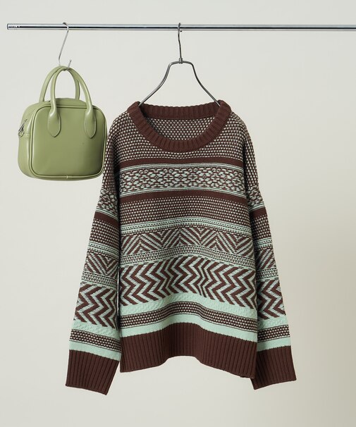 裏 ジャガードニットプルオーバー