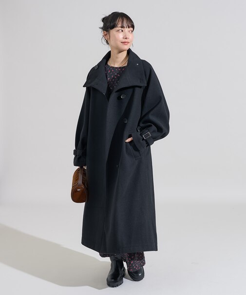 ウーリー ハイネックロングコート