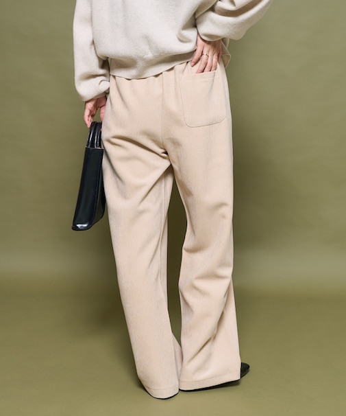 ベロアライク コーデュロイ イージーパンツ