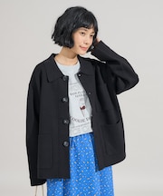 ＜マシーンウォッシャブル＞ スウェットライクニットジャケット＜セットアップ対応＞