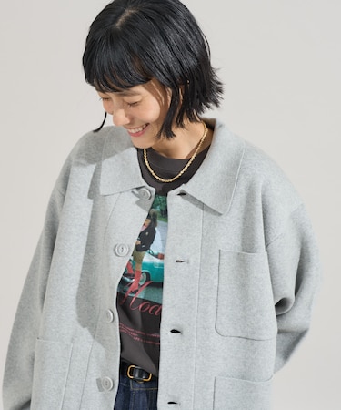 ＜マシーンウォッシャブル＞ スウェットライクニットジャケット＜セットアップ対応＞