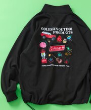別注 バックプリント スピンドル ハーフスナップスウェット