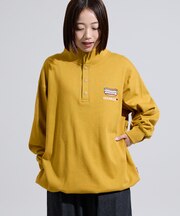別注 バックプリント スピンドル ハーフスナップスウェット