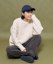 ミックスケーブルクルーネックニット