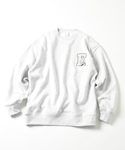 tombonia コラボ フットボール バックプリント クルーネックスウェット