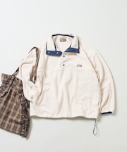 配色 フリース アノラックプルオーバー