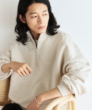 COMFORT HEATHER ヴィンテージライク 裏毛 ハーフジップスウェット