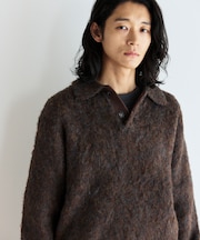 シャギーニットポロ セーター