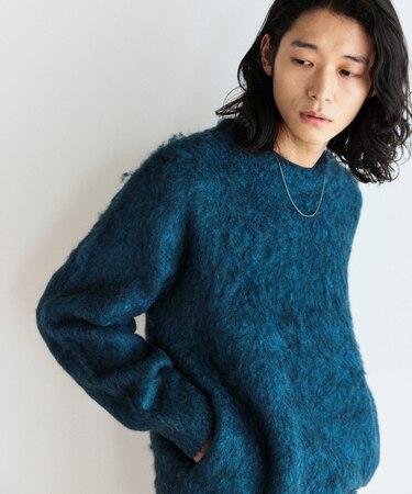 シャギーニット クルーネック プルオーバー