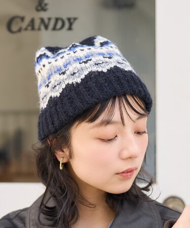 ノルディック柄 ニットキャップ