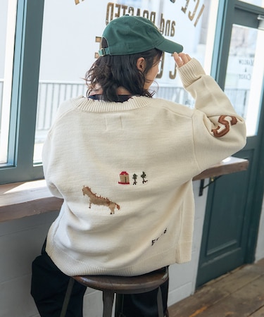 カントリー ジャガードニットカーディガン