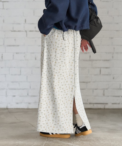 フラワープリント スウェットスカート <セットアップ対応＞限定展開