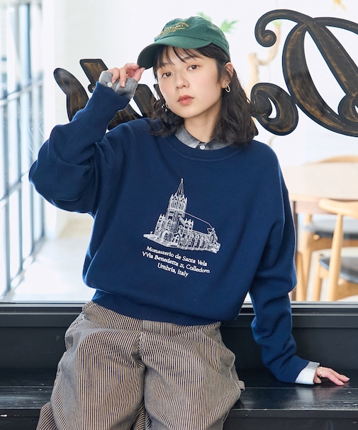 刺繍 スウェットライクニット