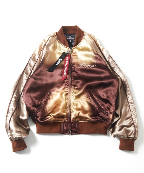 別注 Tempalay × Alpha Industries × FREAK'S STORE エイジング加工 レーヨンサテン スカジャン