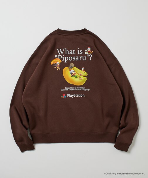 ビッグシルエット バックプリント クルーネック スウェット / PlayStation サルゲッチュ 【限定展開】