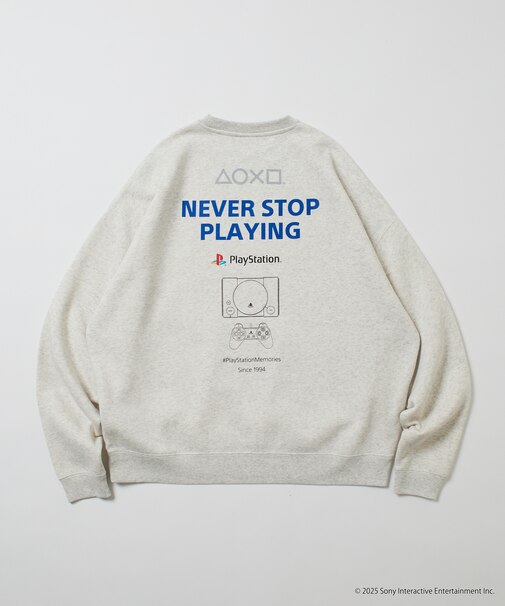 ビッグシルエット ロゴバックプリント クルーネック スウェット / PlayStation 【限定展開】