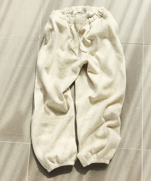 リラックスフィット ウォッシャブル ウール コットン スウェットパンツ