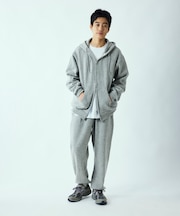 リラックスフィット ウォッシャブル ウール コットン スウェットパンツ