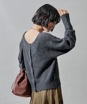 ラクーン入り 2WAY ニットカーディガン