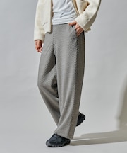 幾何学 ジャカード イージーパンツ