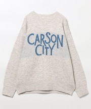 ジャカード ビッグ 配色 ロゴニット