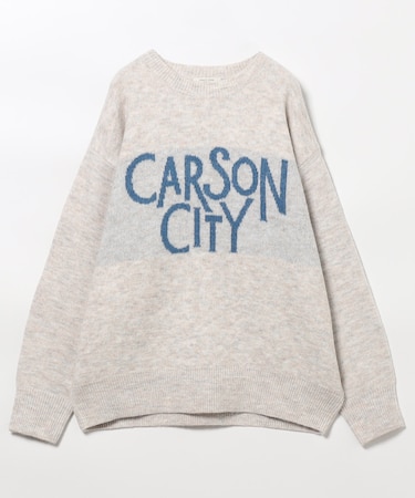 ジャカード ビッグ 配色 ロゴニット