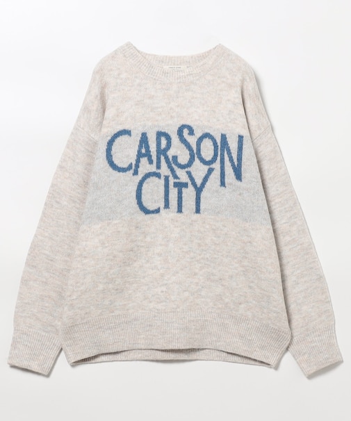 ジャカード ビッグ 配色 ロゴニット