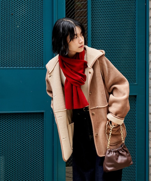 リバーシブル フード コーデュロイボアジャケット