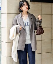 ウールブレンド リバー ダブル ジャコット