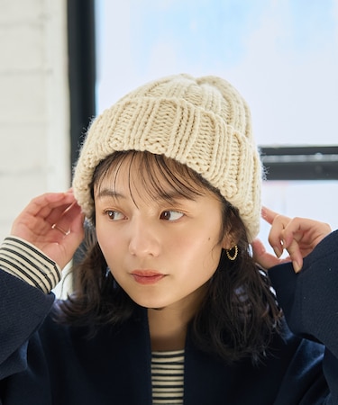 太編み ニットキャップ