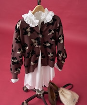 モールジャカード ニットカーディガン