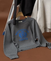 【マシンウォッシャブル】スウェットライク ロゴニット プルオーバー