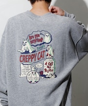 リラックスフィット バックプリント クルーネック スウェット / CATS GHOST 【限定展開】