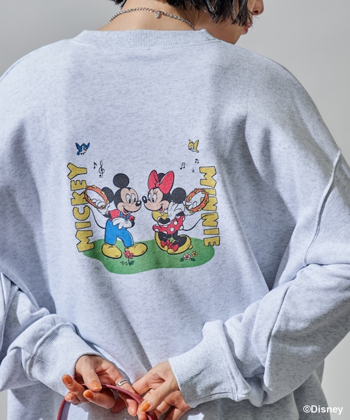 【MICKEY MOUSE】レトロ バッグプリントスウェット