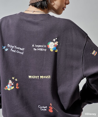 【MICKEY MOUSE】レトロ 刺繍スウェット